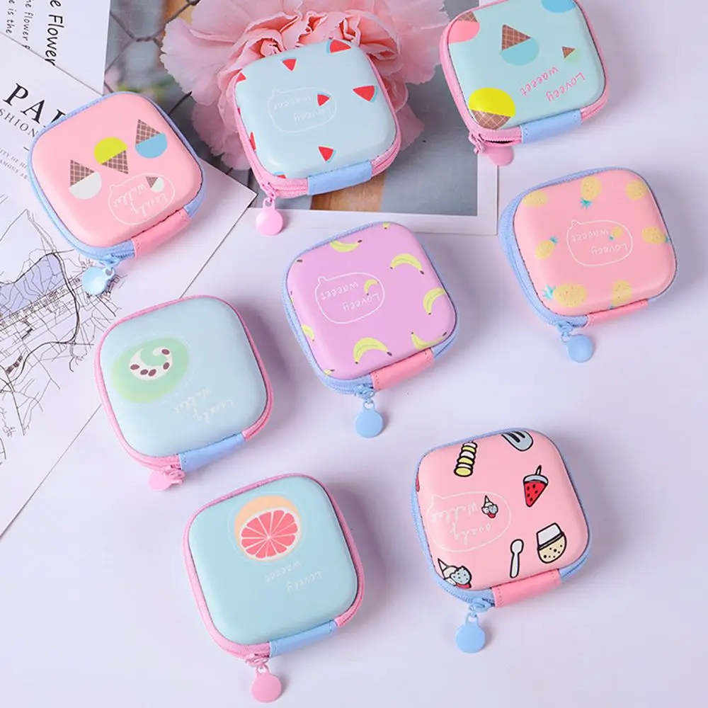 

Portable Cartoon Headphone Cable Storage Box Mini Cute Small Fresh Headphone Storage Bag With Zipper Earphone Accessories