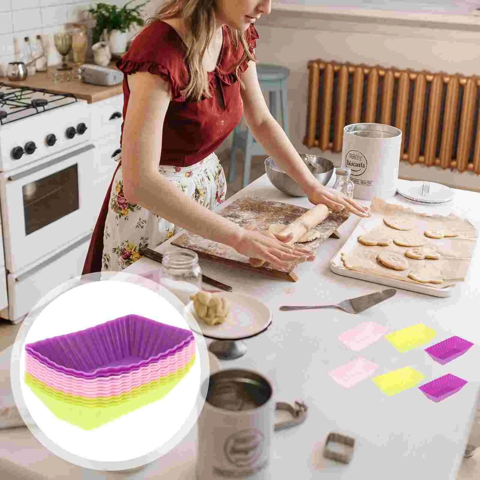 

Cups Silicone Muffin Cupcake Baking Molds Cake Liners Cup Reusable Mold Pan Stick Non Wrapper Liner Pastry Dessert Mini