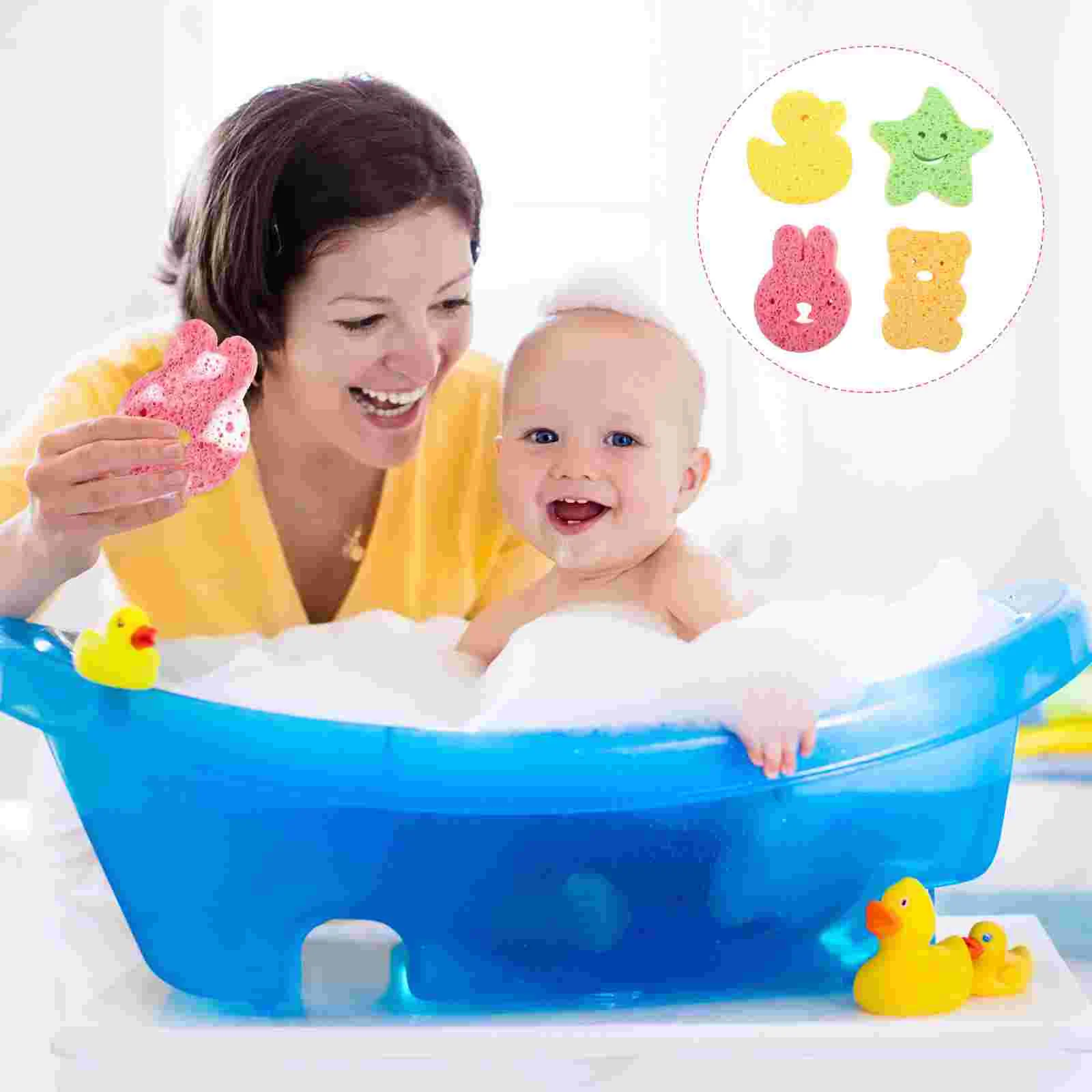 

4pcs Creative Premium Practical Showering Sponges Body Sponges for Toddler Infant