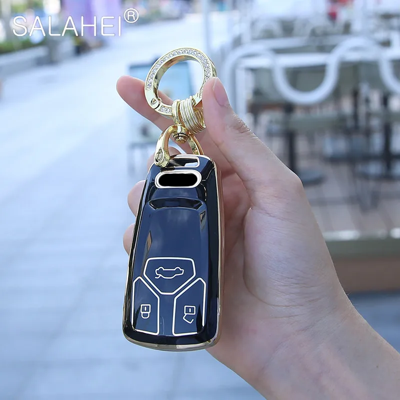 

TPU Car Key Case Cover Key Bag Shell Holder Protector For Audi A4 B9 A5 A6 8S 8W Q5 Q7 4M S4 S5 S7 TT TTS TFSI RS Auto Accessory
