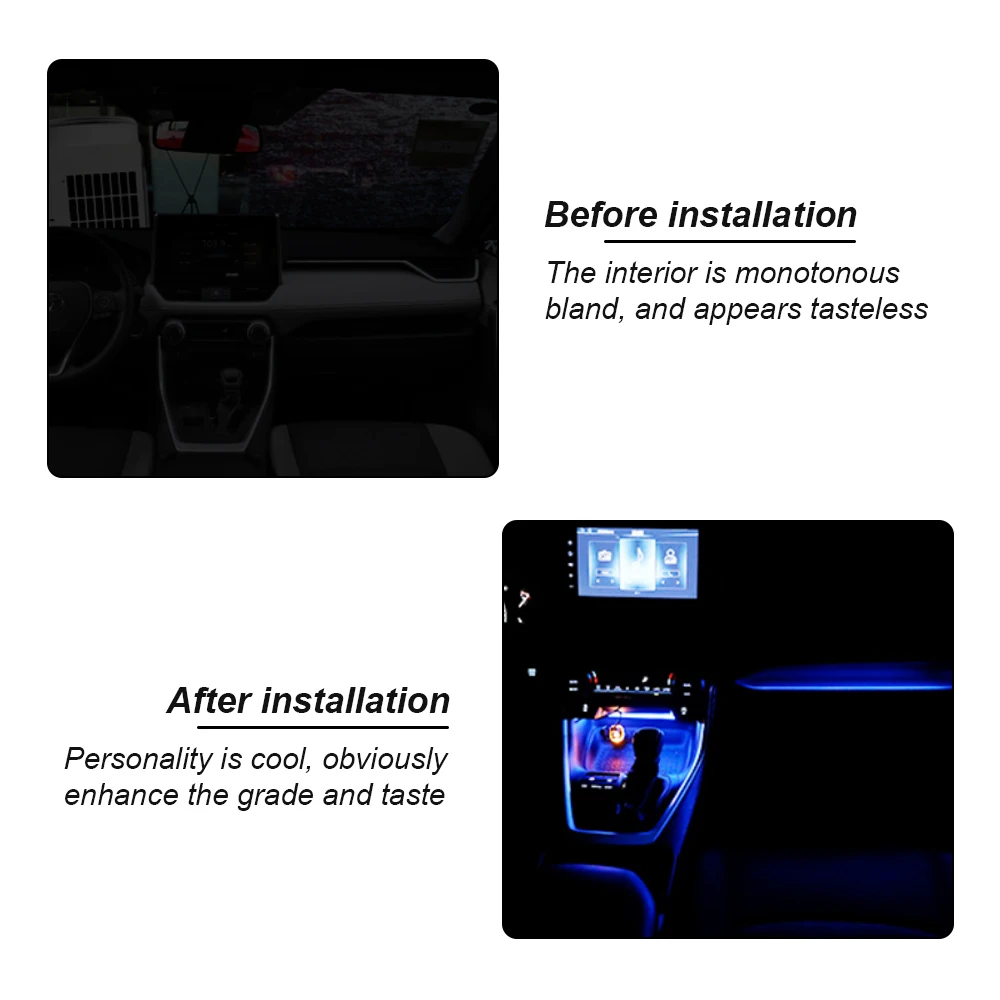 

Панель приборной панели двери с чашей, декоративная атмосферная подсветка для Toyota RAV4 2020, боковая подсветка приборной панели автомобиля для ...