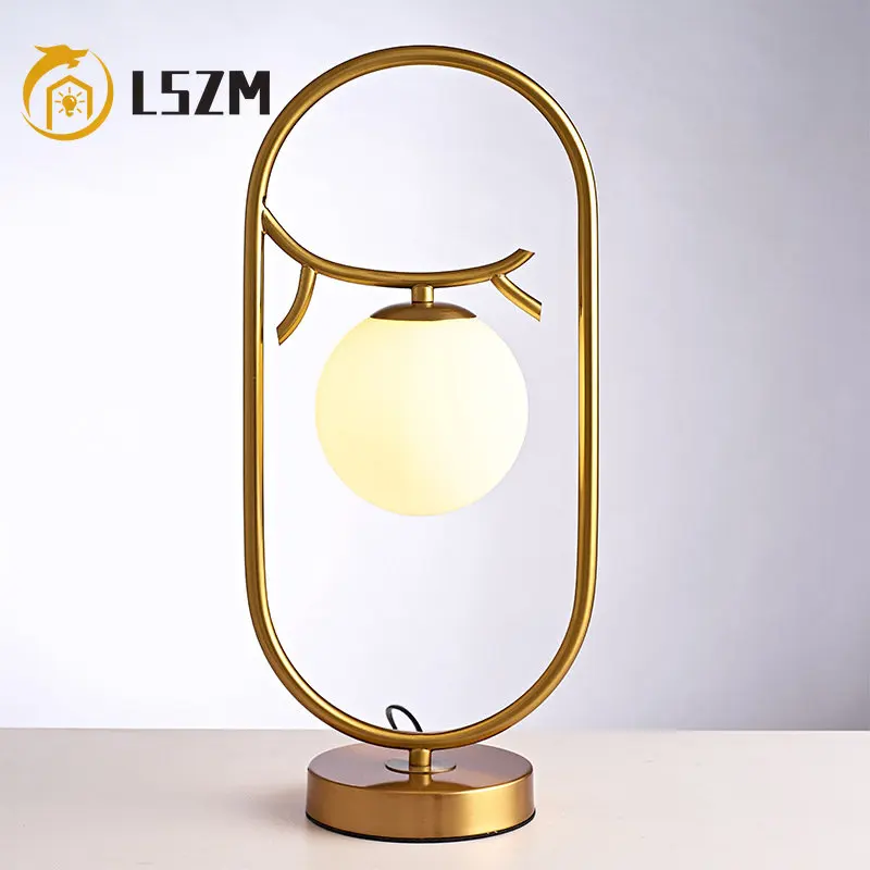 LED Desk Lamp Post-Modern Nordic Reading LED Table Lamp Bedroom Hotel Home Decoration Gold LED Night Light Eye Protection Lamps