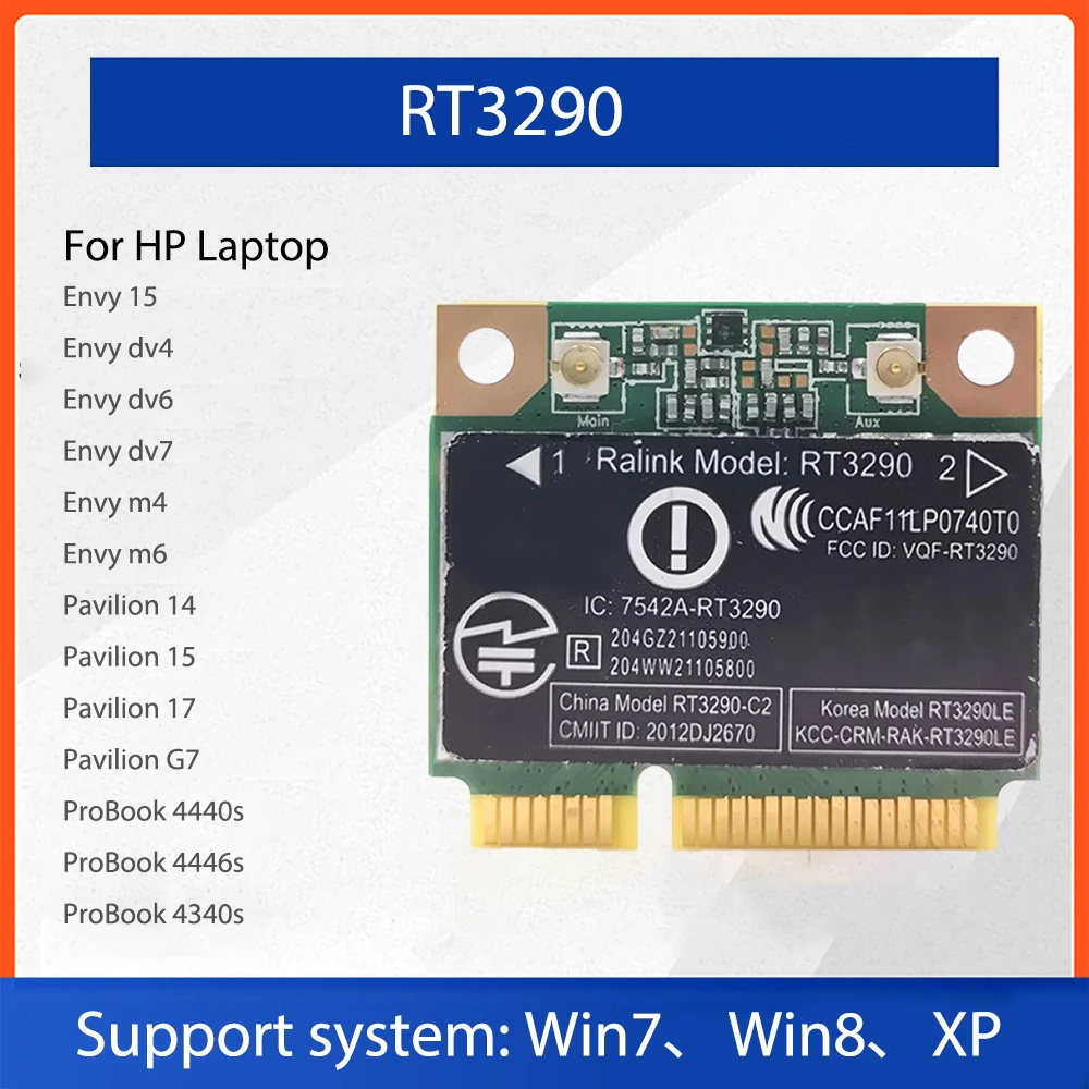 Беспроводная сетевая карта RT3290 2 4 ГГц 150 Мбит/с 802.11b/G/N PCIE Wlan Wi-Fi BT WIFI адаптер для HP