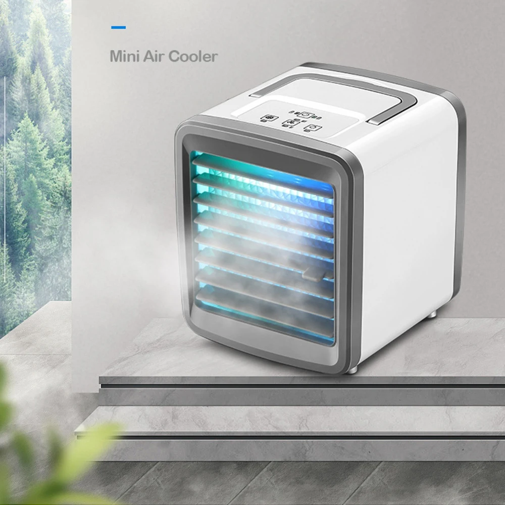 

Electric Fan USB Fan Cooling Mini Air Cooler Portable Refrigeration Air Conditioning Fans Humidification Spray Power Saving