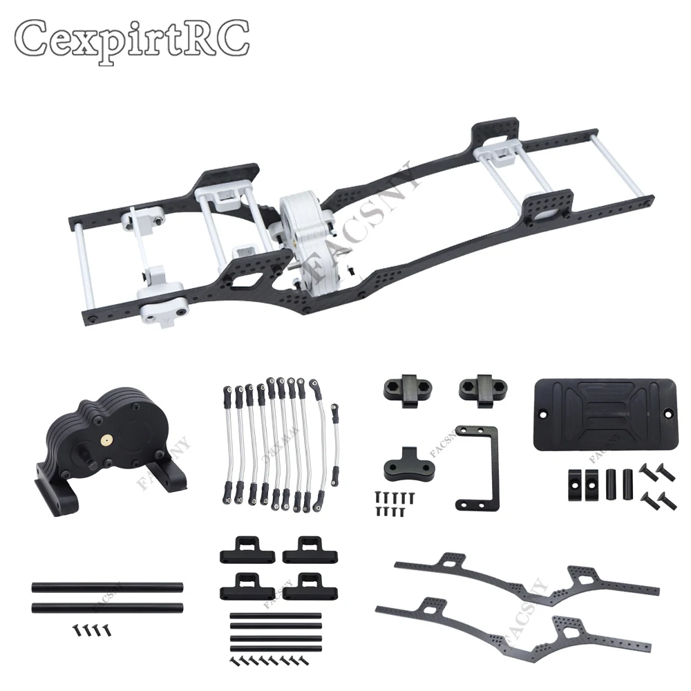 

LCG каркас из углеродного волокна комплект шасси коробка передач для 1/10 RC Crawler Axial SCX10 I II 90046 нижний центр тяжести DIY обновление