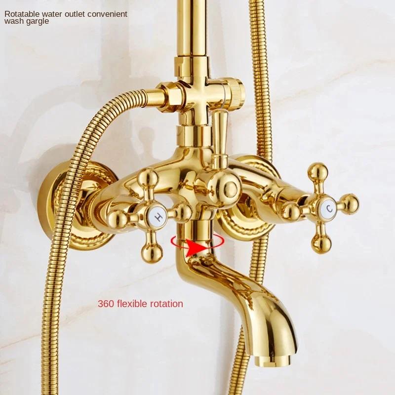 Смеситель для душа ванны антикварный ORB золотой стиль телефона настенный кран