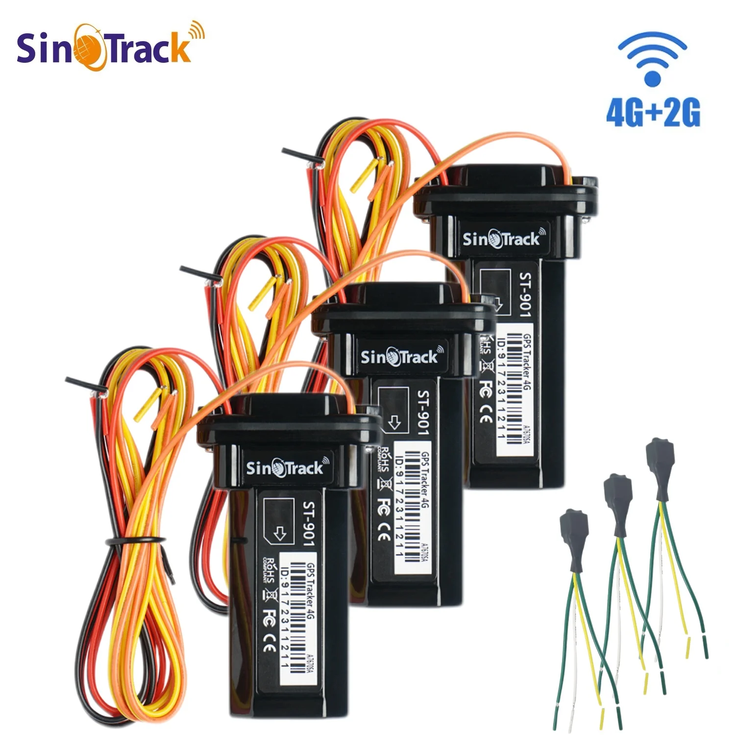 

SinoTrack 3 шт. мини-4G трекер ST-901L водонепроницаемый встроенный аккумулятор GPS для внедорожника, грузовика, автобуса, автомобиля, защита от кражи с бесплатным приложением