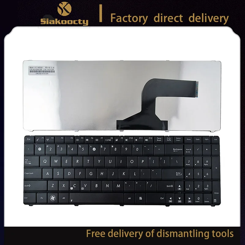 

Siakoocty Keyboard Replacement Without Frame Compatible with for Asus n53 k54l x55 x55u x55a x54c x54h x55vd x55c r500 f55 f75 S