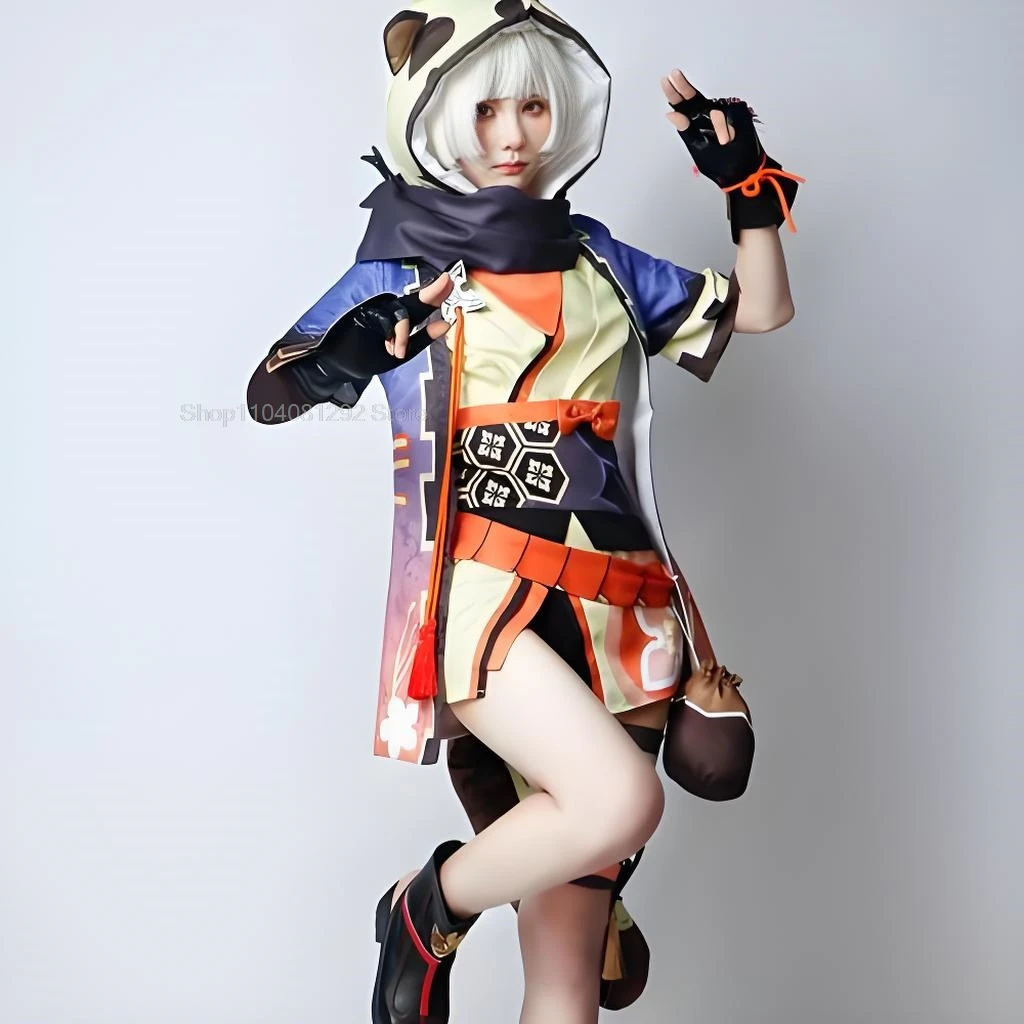 Genshin Impact Sayu Косплей Костюм для взрослых Карнавальная форма Парик Аниме Костюмы
