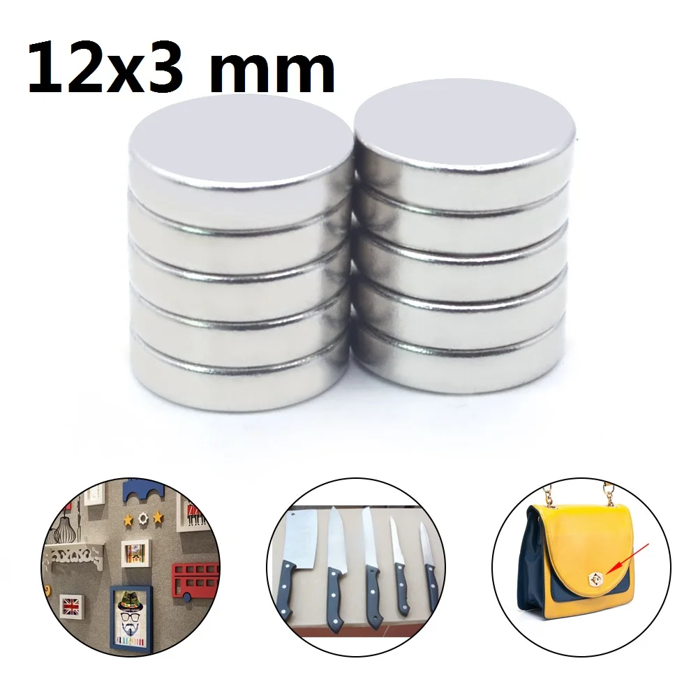 

10/20/50/100 Pcs 12x3 Neodymium Magnet 12mm x 3mm N35 NdFeB Round Super Powerful Strong Permanent Magnetic imanes Disc
