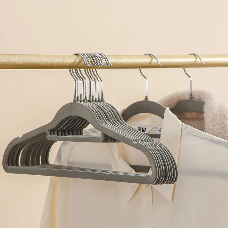 

High Shirt Hangers Suit Dryer Clothes Coat Non-slip Rack Wardrobe 10/20pcs Quality Space Saving Velvet Organizer