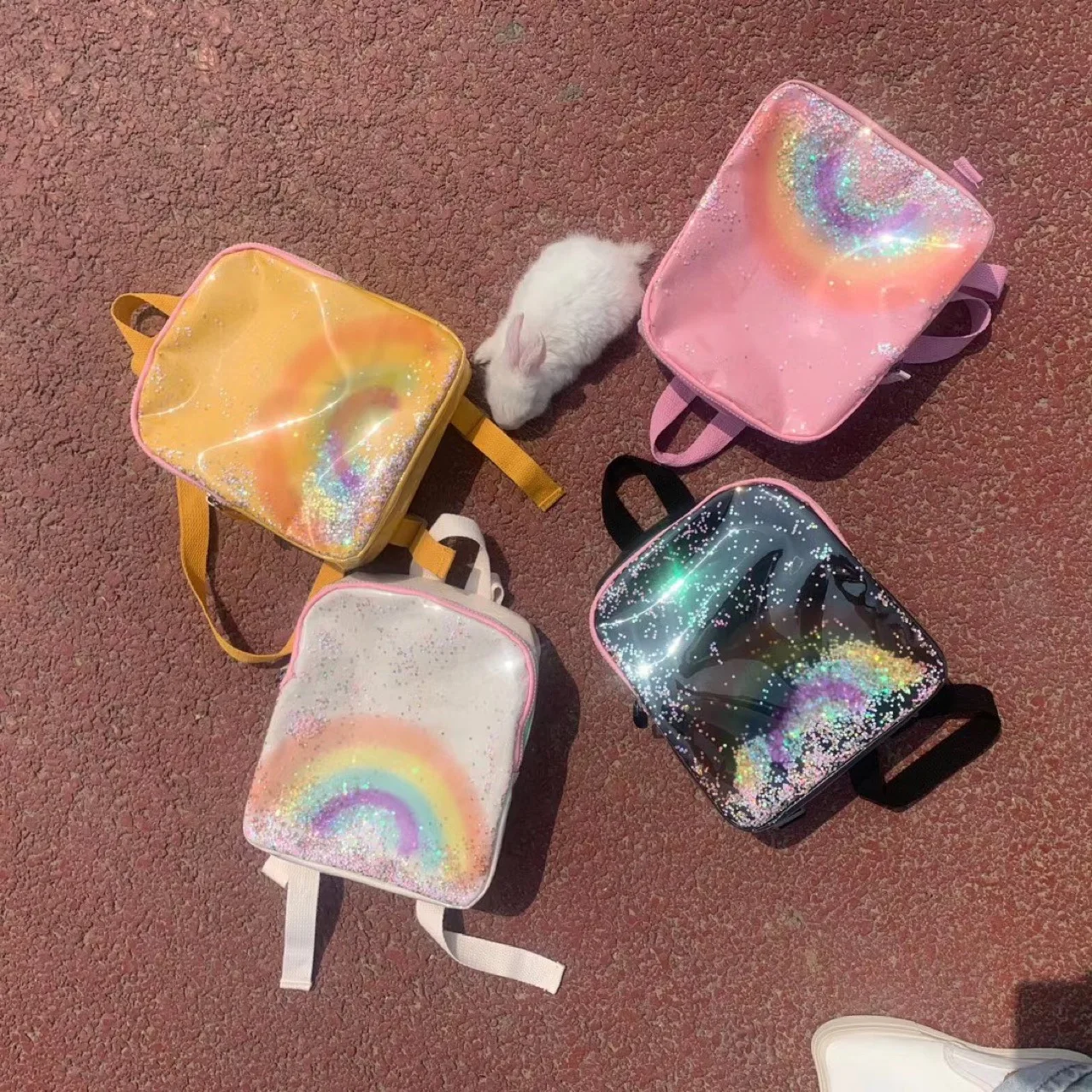 New Shoulder Bag Cute Rainbow Toddler Small Backpack Fashion Boys Girls Students Schoolbag