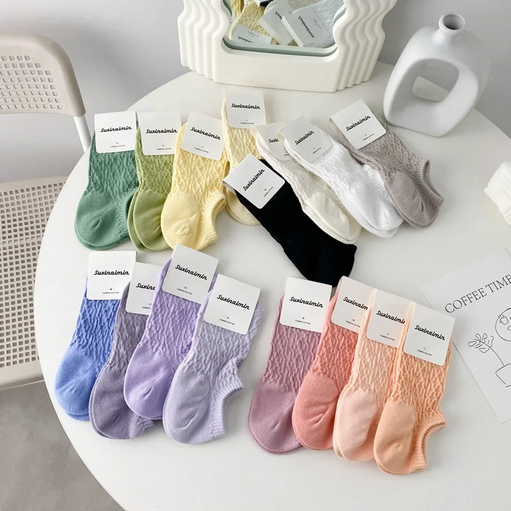 

Solid Cute Socks Summer Korean Style Invisible Vintage Kawaii Woman Ankle Fun Japanese Sweets Gyaru Women Harajuku Women's Short