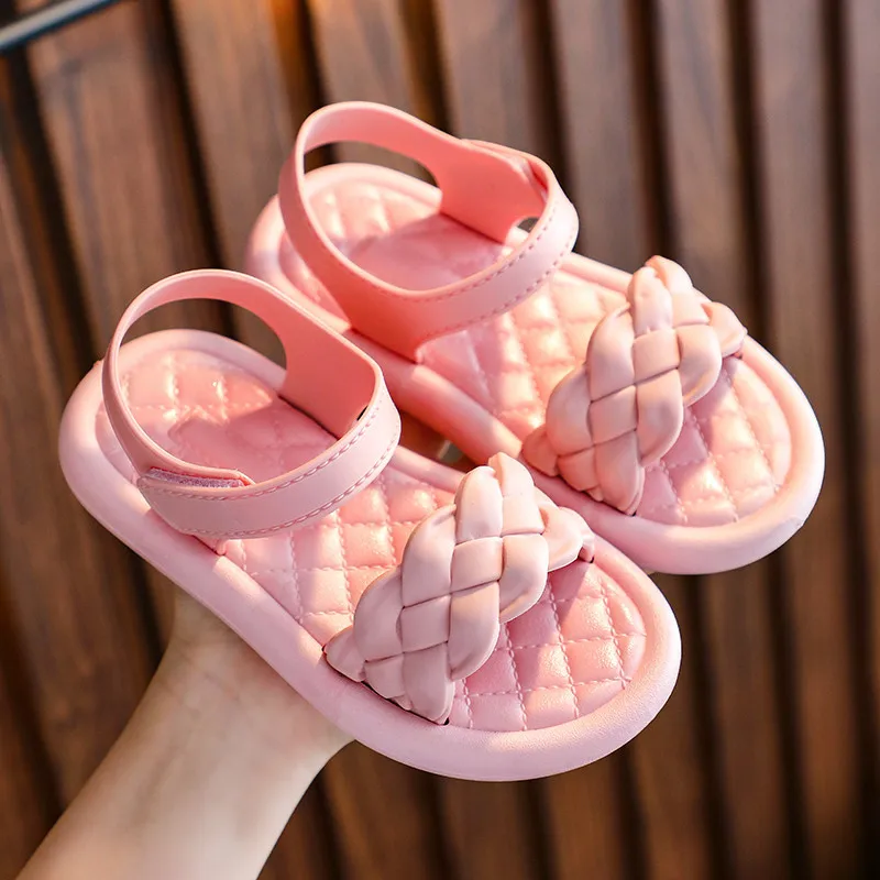 1-8 years summer girls pink sandals toddler baby fashion princess little girl shoes kids open toe non-slip beach sandals