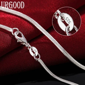 925 Sterling Silver 16/18/20/22/24/26/28/30 1mm Snake Chain Necklace For Women Men Party Engagement Wedding Fashion Jewelry