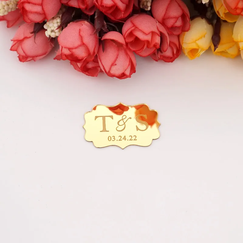 30 шт./лот наклейка на помолвку персонализированные начальные буквы акриловое