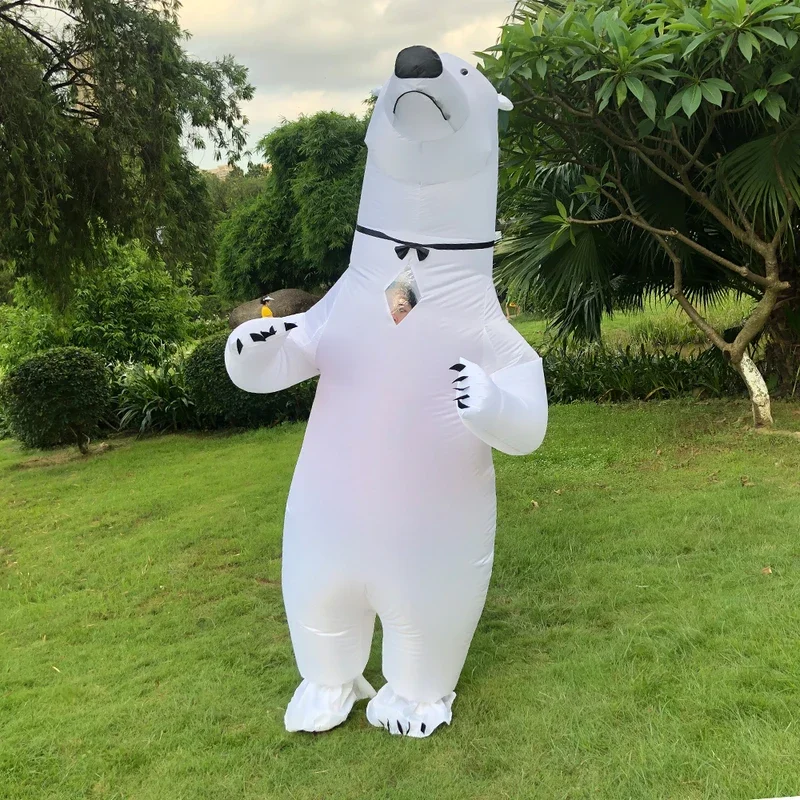 Надувные костюмы белого медведя костюм для косплея на Хэллоуин взрослых
