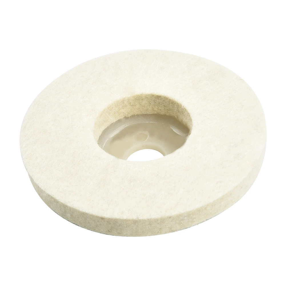 

For Car Woodwork 12mm Wool Felt Beige Pad Buffing Disc Round For angle grinder 4inch Replacement Useful Polishing Durable