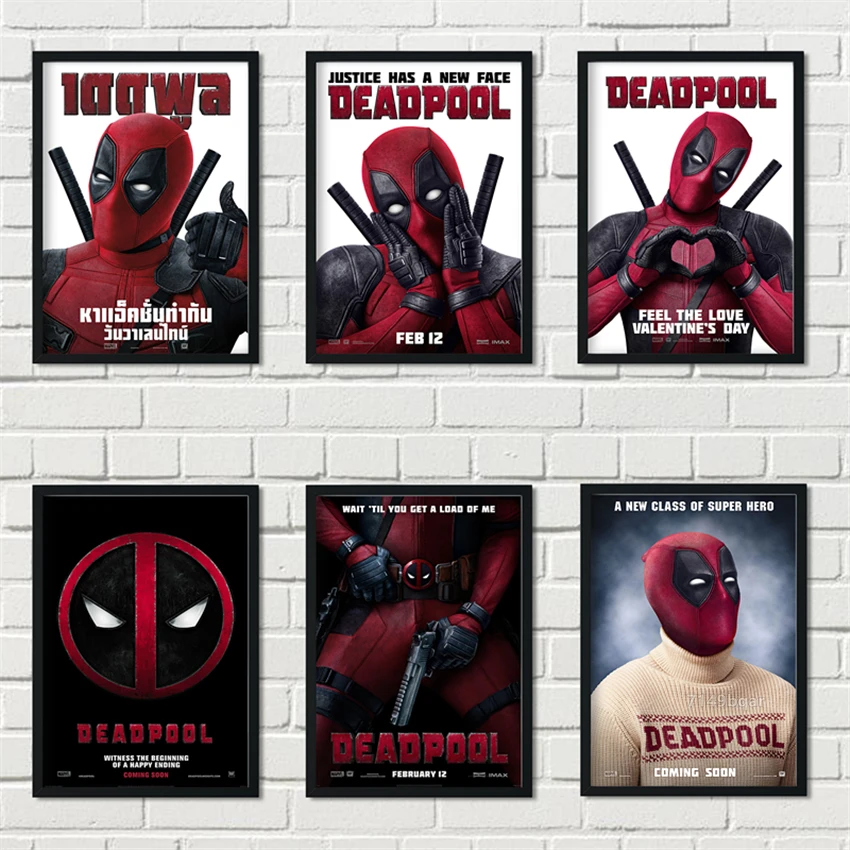 

Disney Marvel Superhero The Avengers Deadpool Movie Home Decor Wall Art Posters and Prints Canvas Painting Kids Room Decoration