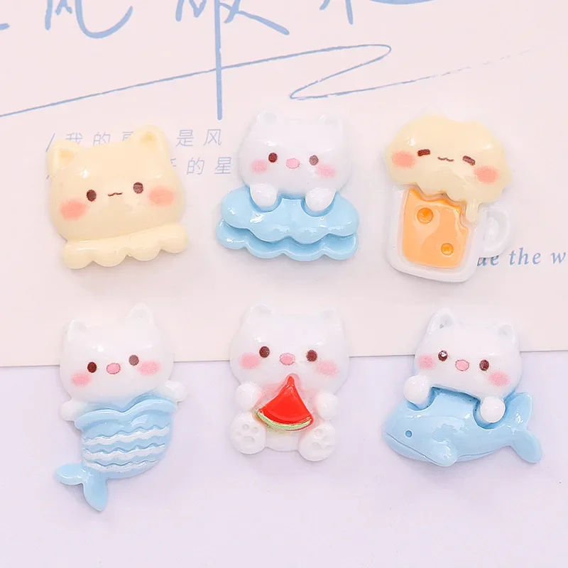 5 шт. декоративные подвески из смолы с рисунком медведя русалки