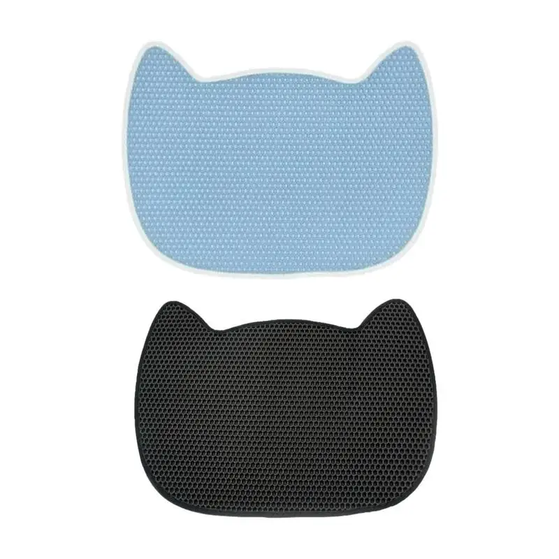 

Litter Trapping Mat Washable Double Scatter Control Layer Pad Easy Clean 26x20 Inch Urine Proof Waterproof Kitten Litter Mats