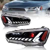 led headlights assembly for mitsubishi lancer evo x 2008 2020 with drl start up animation sequential turn signal