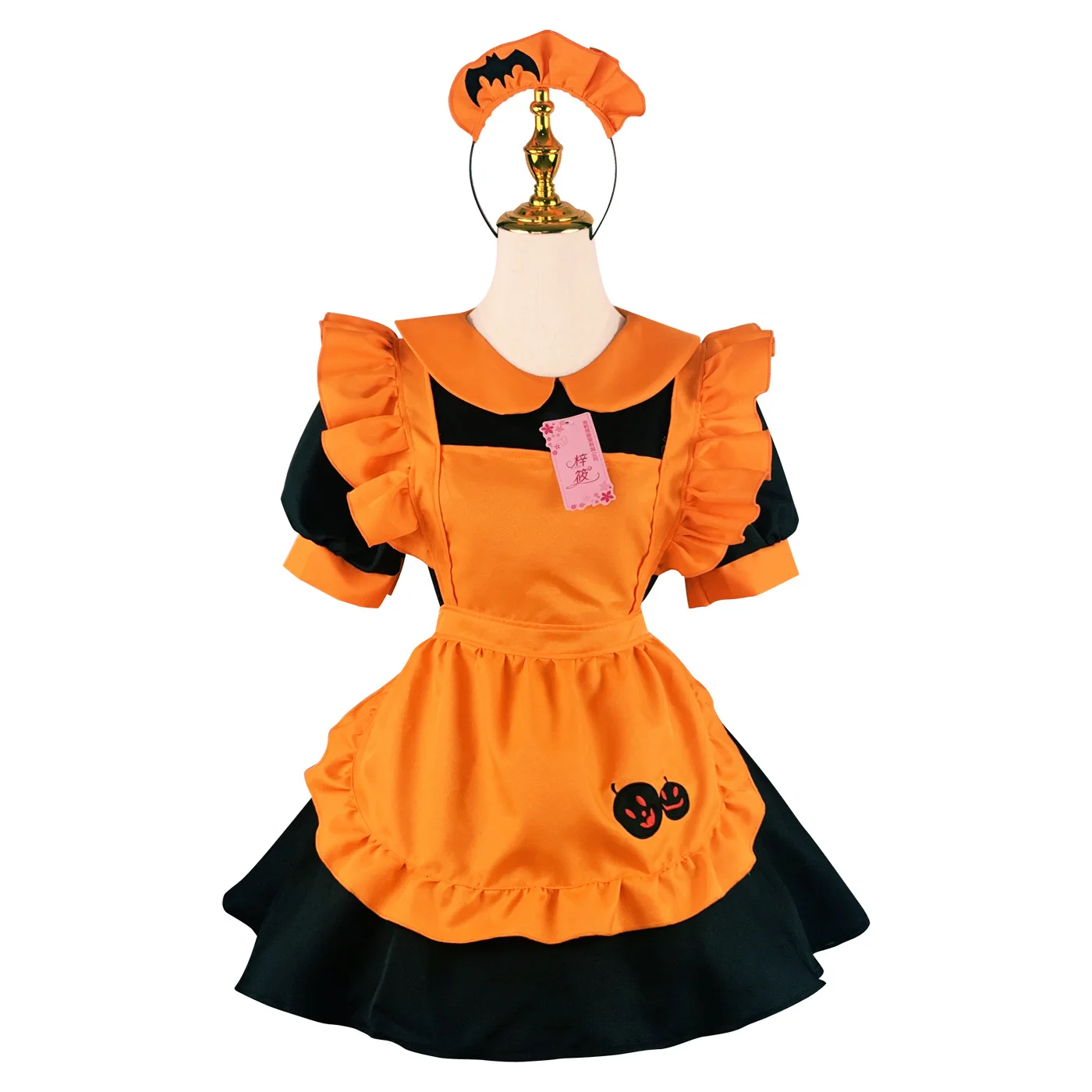

Halloween Pumpkin Maid Cosplay Costume Lolita School Kawaii Princess Dress Maid Outfits Role Play Lovely Vintage Lolita Dress