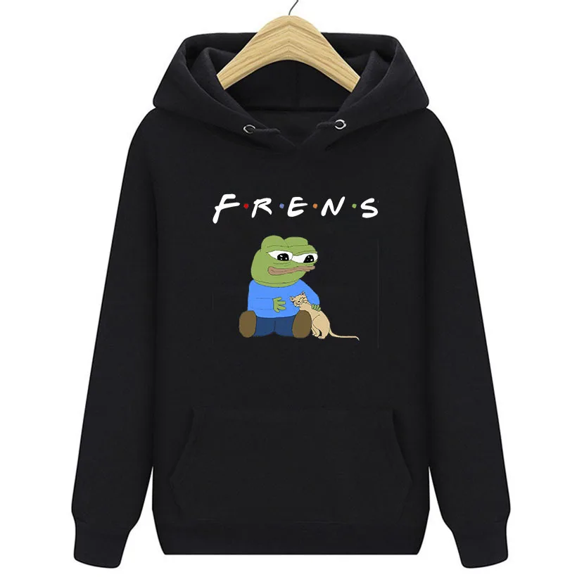 

Осенне-зимний Женский свитшот с принтом лягушки