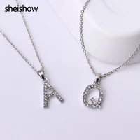 sheishow inlaid rhinestones shiny letter necklace for women fashion jewelry design alphabet pendant neck chain memorial day gift