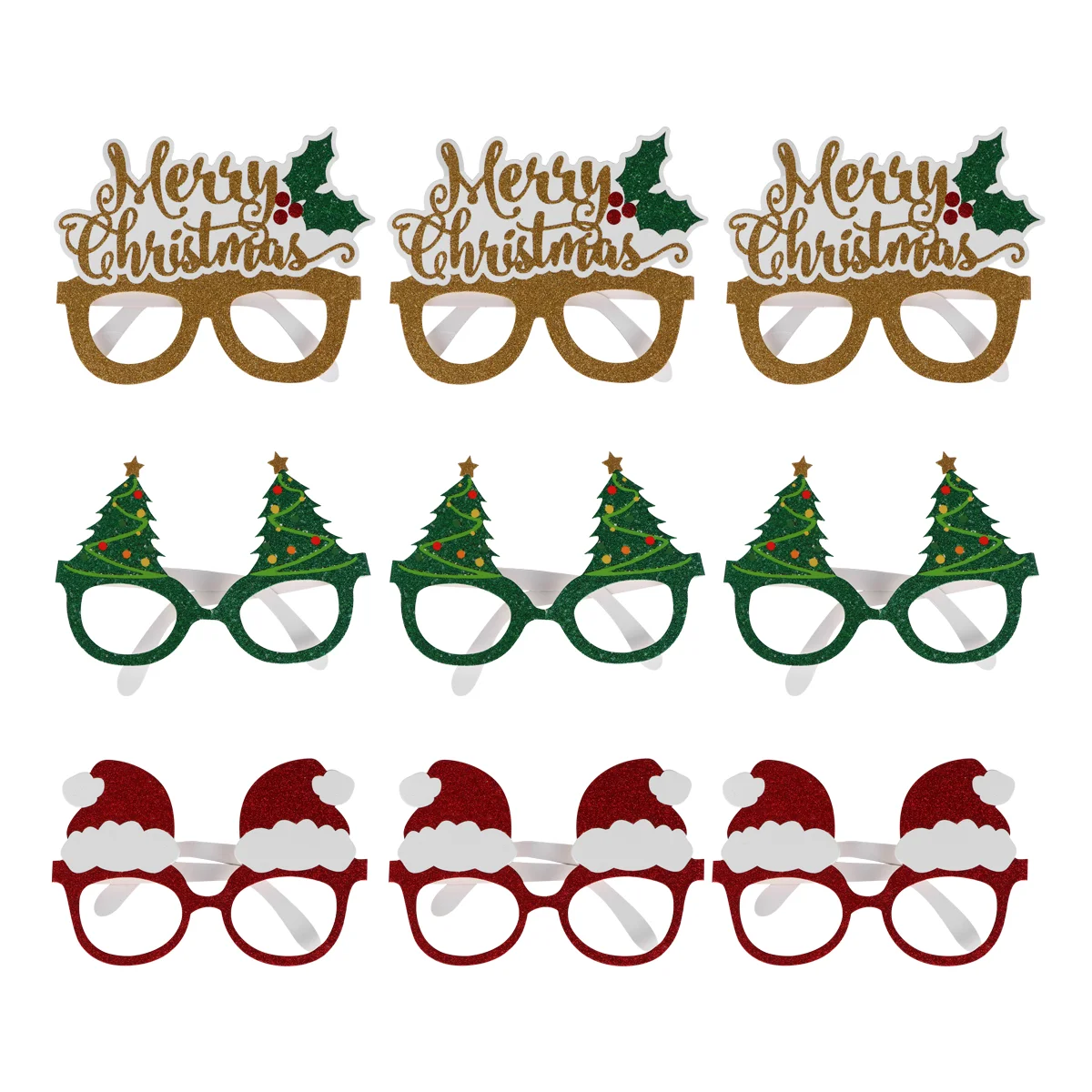 

9Pcs Christmas Party Eyeglasses Christmas Paper Eyeglass Christmas Paper Glasses Christmas Party Costume