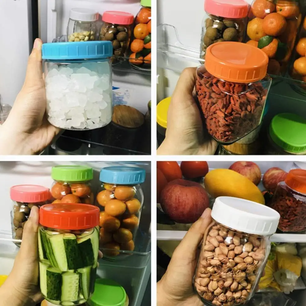 

1pc Regular Wide Mouth Canning Jar Lids 70mm 86mm Leak Seal O Ring Leak-proof Proof Cover Silicone Plastic Caps Sealing Sto A6z1