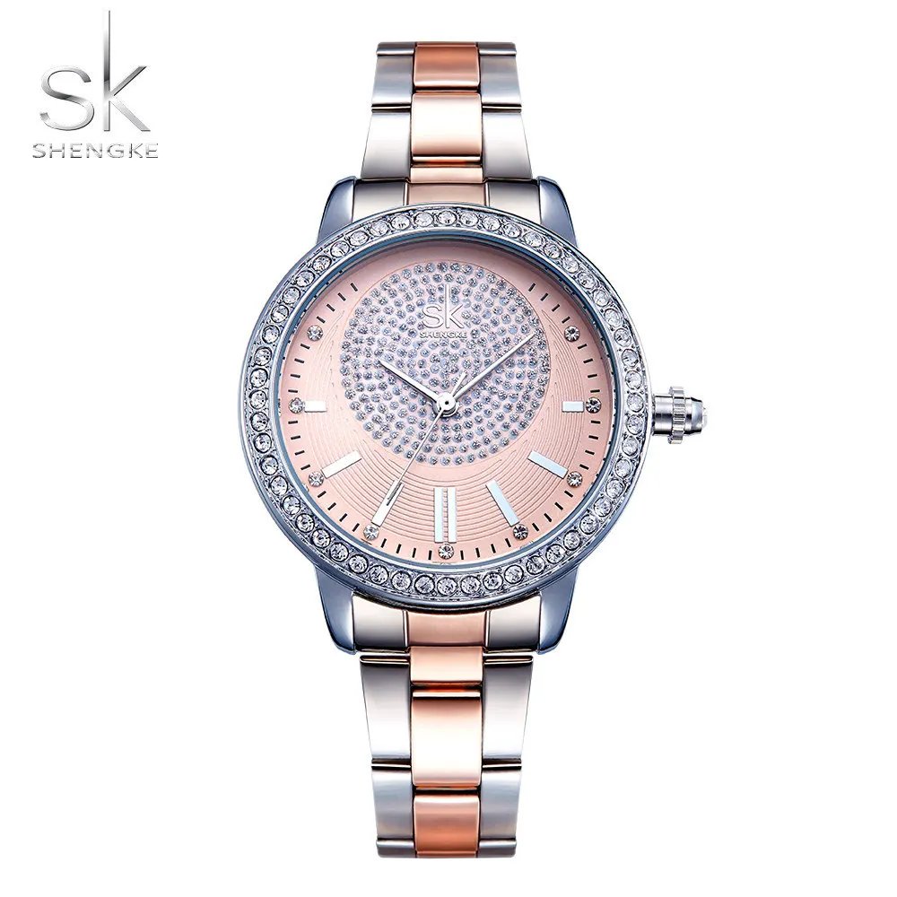 sk fashion light luxury diamond-encrusted waterproof steel belt women's watch European and American women's watch