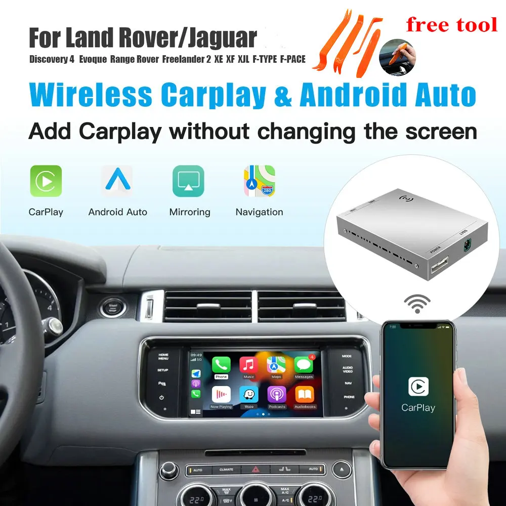 Wireless Carplay Android Auto Fits For Land Rover Jaguar Bosch Discovery4 Evoque Freelander2 XE XF XJL Mirroring Decorde