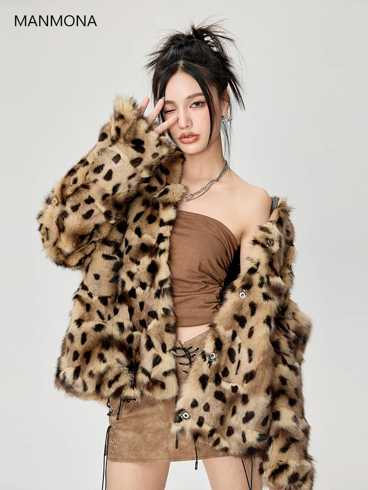 Autumn and Winter New Imported Fox Fur Fur Coat Women's Short Leopard Fur Coat