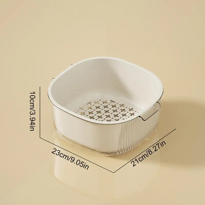 Корзина для слива фруктов и овощей корзина мытья Двухуровневая сливная раковина