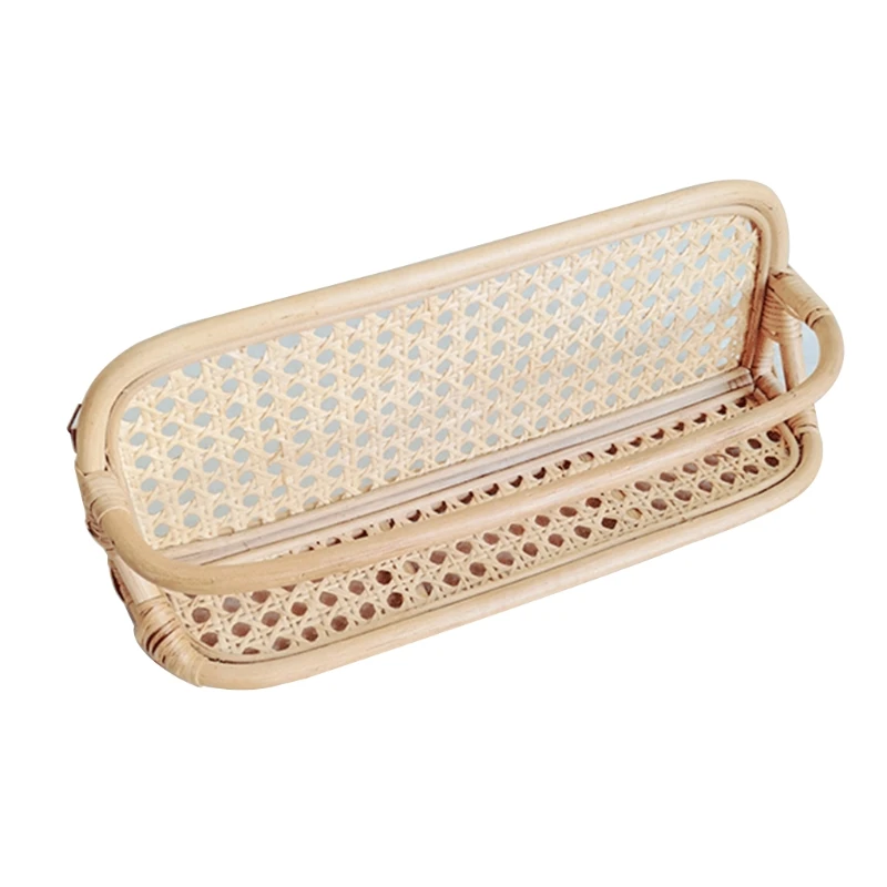 

Organizer Rack Essentials Spice Holder Hanging Rattan Wall Storage Bookshelf Wall Mounted Shelf Storage Organizer