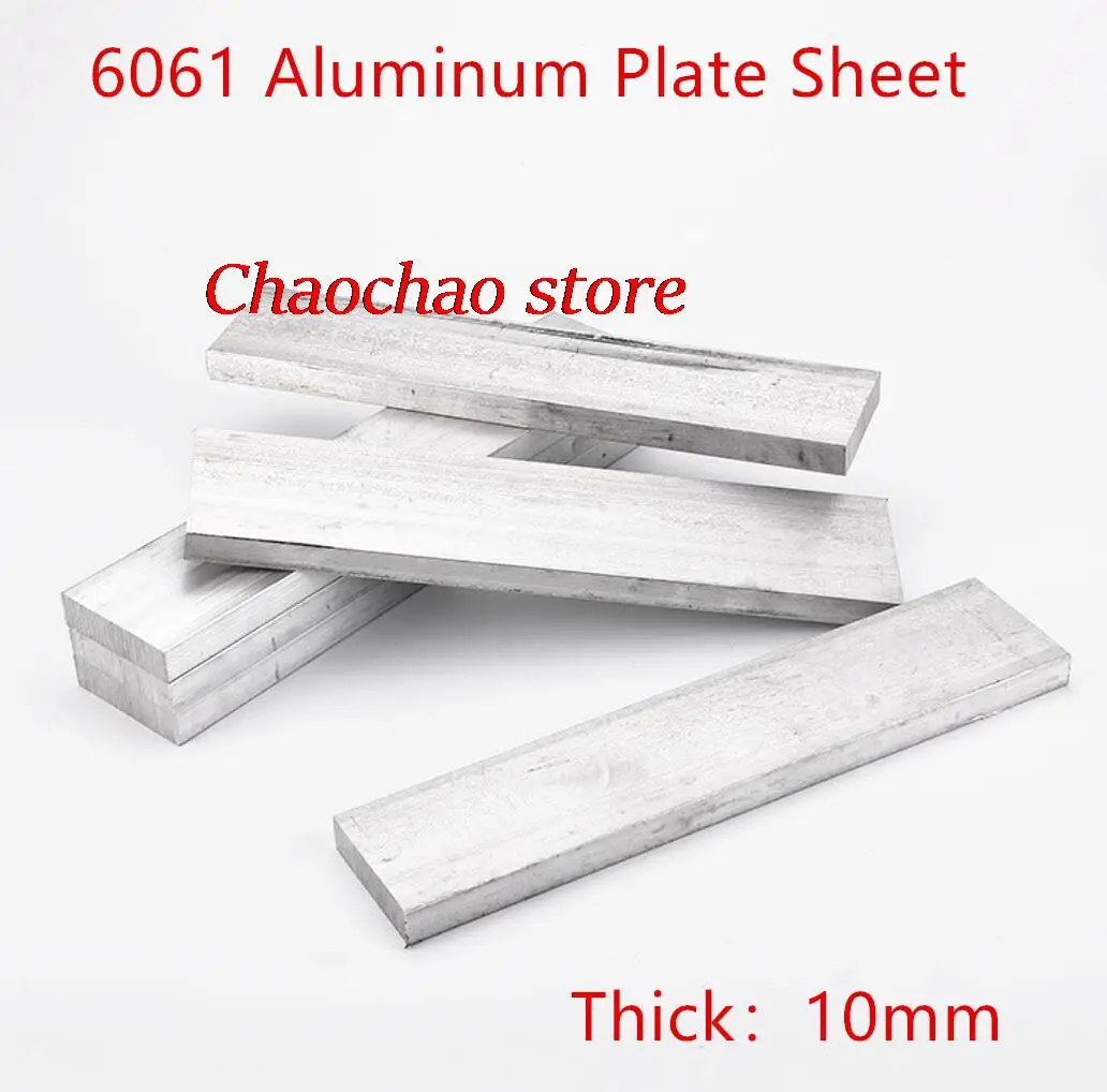 

1pc 6061 Aluminum Flat Bar Flat Plate Sheet 10mm thick series 10-160mm Length 200mm with Wear Resistance For Machinery Parts
