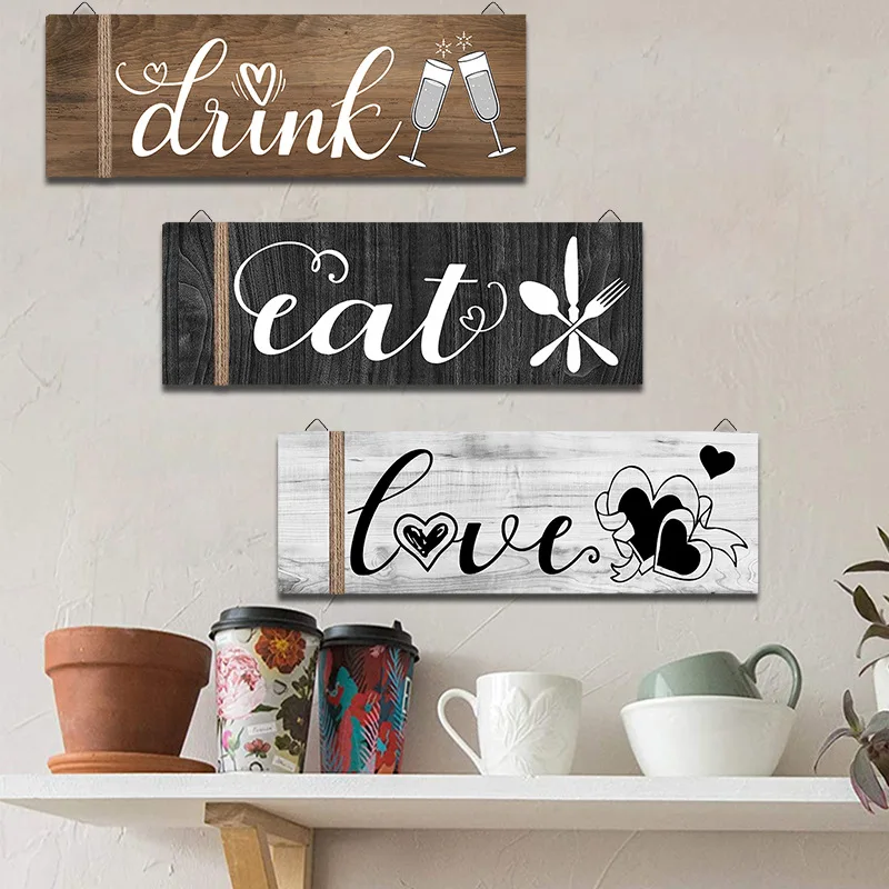 Kitchen Restaurant Wall Decoration Wooden Sign Festival Atmosphere House Number Pendant |