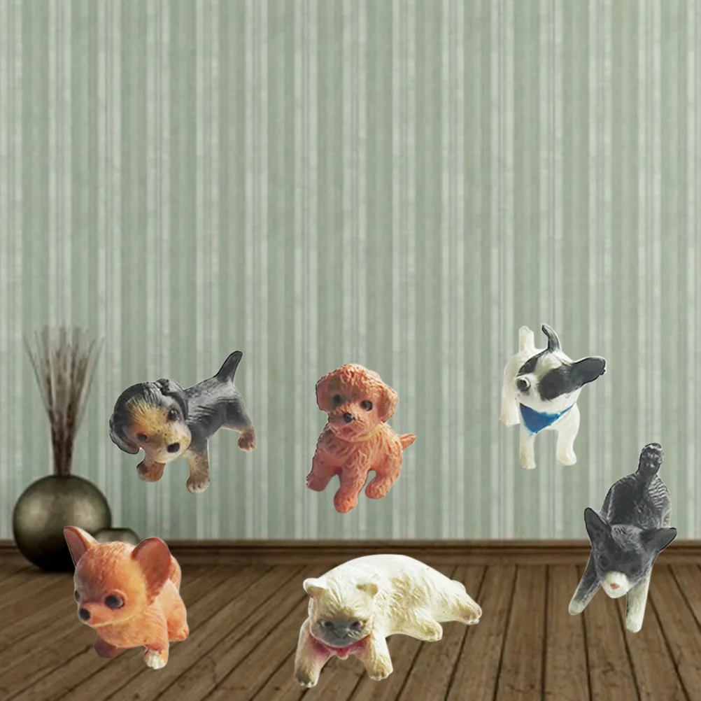 

Mini Figurines Animal Statue Ornament Playset Miniature Model Dog Cat Educational Toppers Cake Animals Dogs Toys Figures Puppy