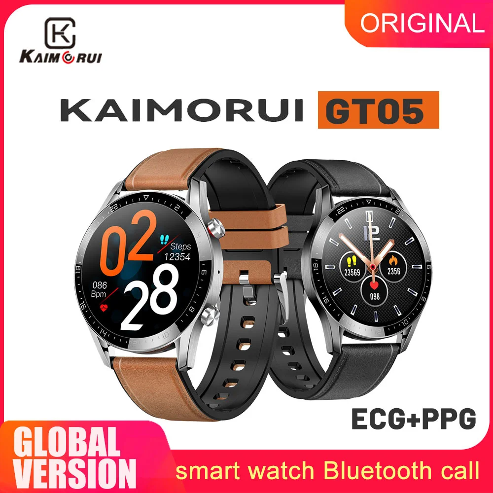 Kaimorui GT05 ECG PPG Smart Watch Men Bluetooth Call Heart Rate Blood Pressure Sleep Monitor Sports Smartwatch For Android IOS
