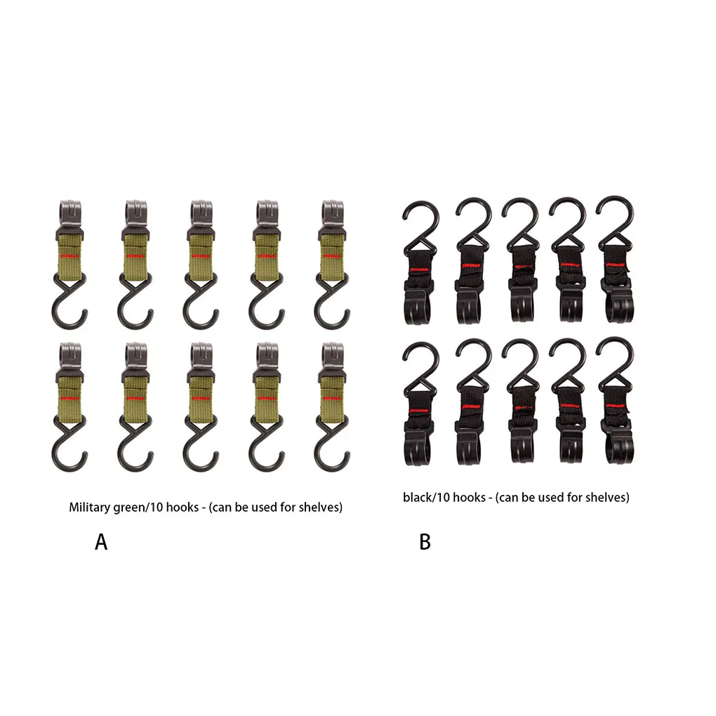 

10 Pieces Tent Clip Nylon Plastics Camping Hanger Hanging Buckle Multipurpose High-strength Nylon Clasp Outdoor Supplies