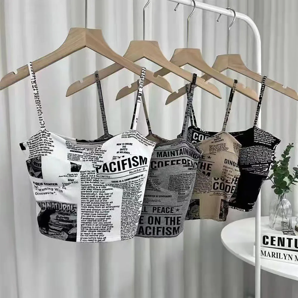 

Summer Tank Top For Women Printed Summer Underwear Vest Strapless Slim Sexy Women's Corset Crop Tops