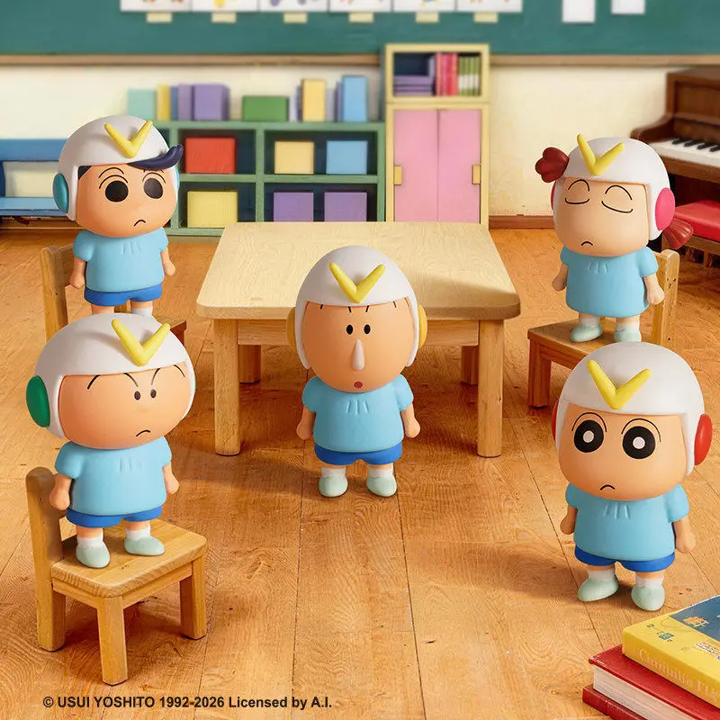 Фото Коллекционные фигурки Crayon Shin-Chan: серия Five Crew Action, слепые коробки, кавайные пакеты-сюрпризы, украшения и сувениры, креативные подарки, мультяшные куклы №5