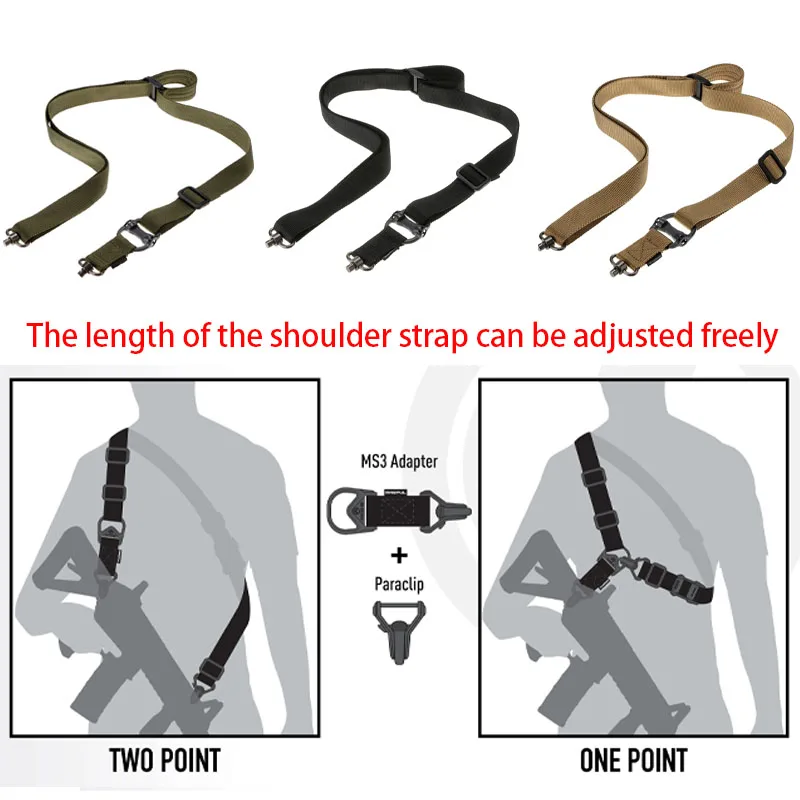Тактический пистолет MS3 QD 2-точечный ремень безопасности для пистолета