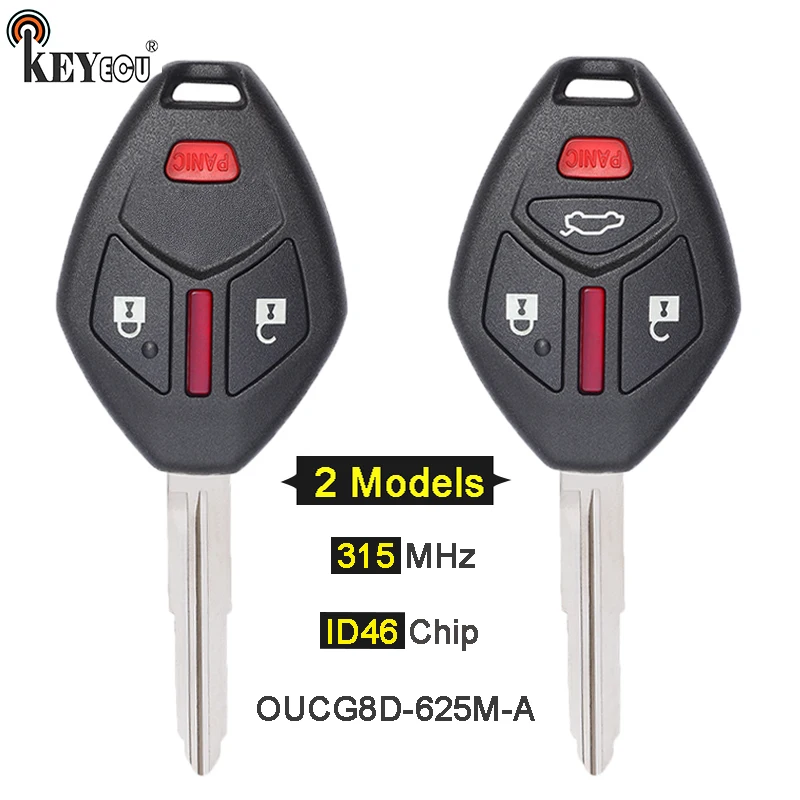

KEYECU 315MHz ID46 Chip OUCG8D-625M-A 3 / 4 Button Remote Key Fob for Mitsubishi Lancer i-MiEV Lancer Outlander 2008-2015