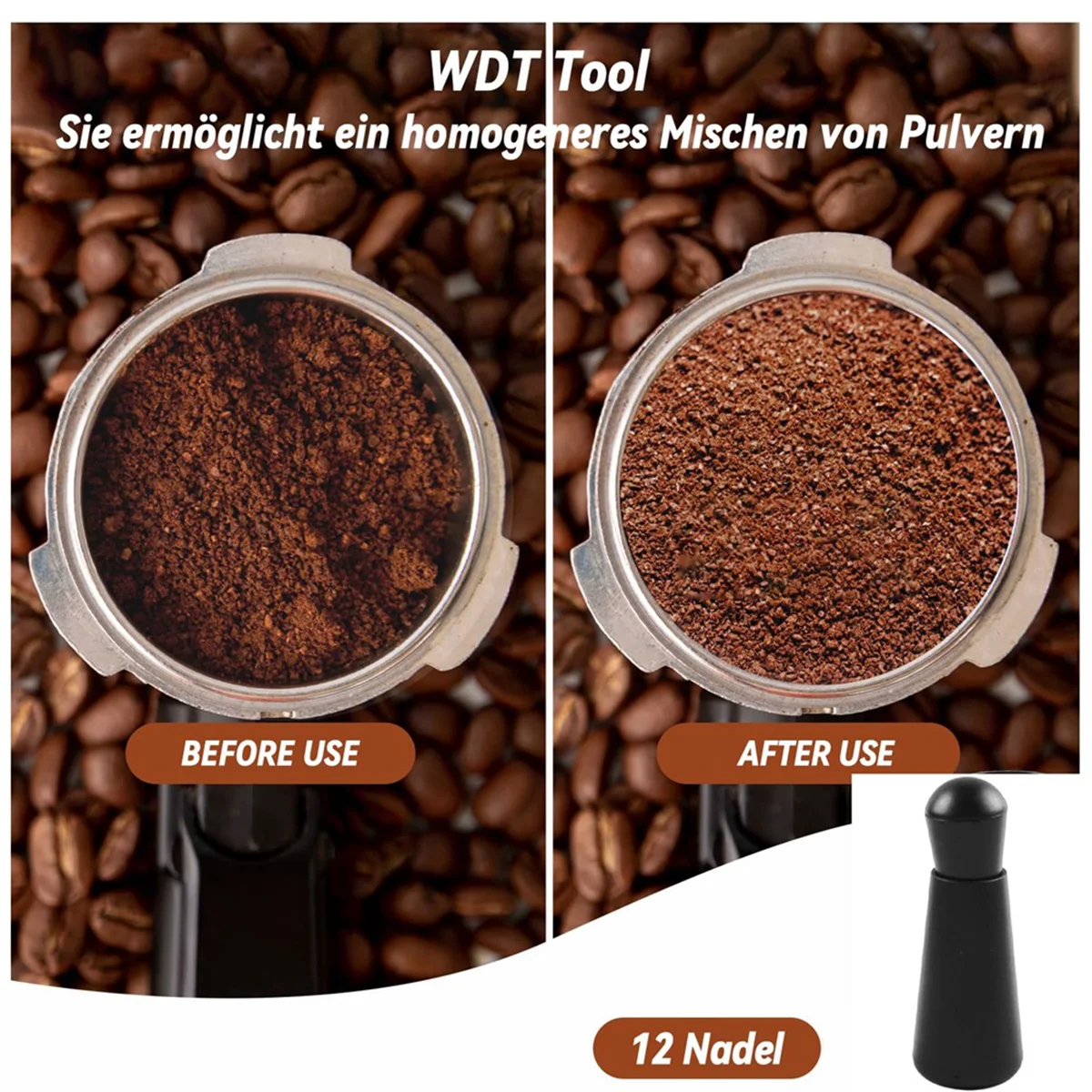 Набор темперов для кофе 51 мм набор эспрессо бариста с темпером на основании из