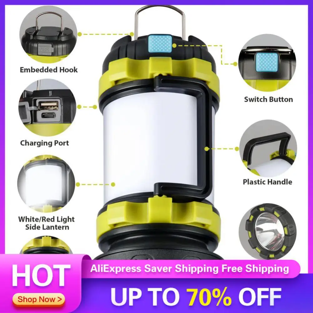 

Riding Hand Lamp Fall Proof Abs Emergency Torch Outdoor Searchlight High Brightness 800 Mah Warning Torch Car Light Portable Tpe