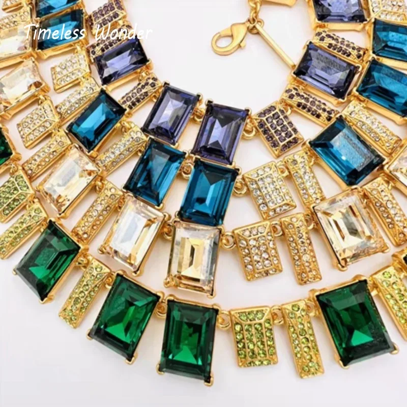 Набор женских украшений с кристаллами и цирконом в средневековом стиле