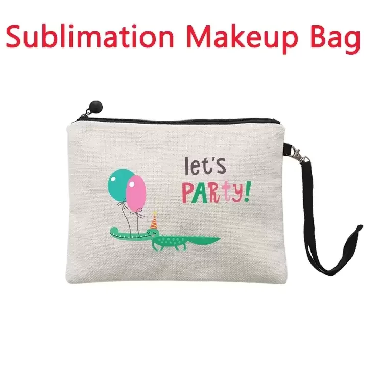 

Sublimation Blanks Cosmetic Bag Favor Linen Multi-function Coin Purse Soild Color Mobile Phone Bags Outdoor Portable Makeup Pouc