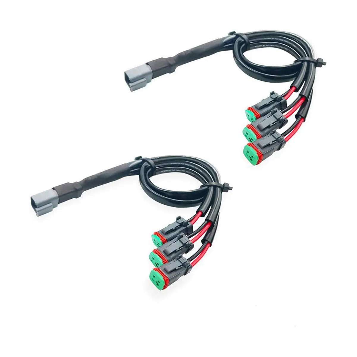 

2 Lead 1 In1 Deutsch Dual Outputs DT DTM Female Connector Socket Adapters for LED Fog Light LED Pod Lights LED Light